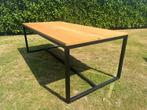 Zwart Metaal / Eiken Eettafel, Huis en Inrichting, Tafels | Eettafels, Ophalen, 200 cm of meer, 50 tot 100 cm, Zo goed als nieuw