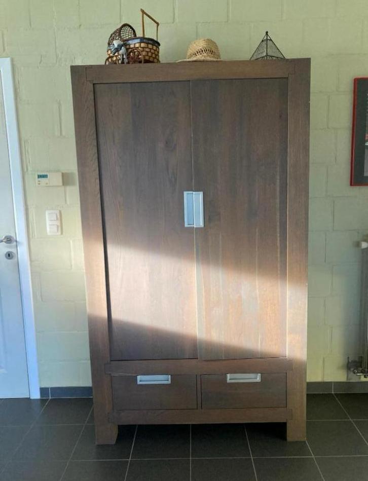 Compleet eiken salon–massief eik–kwaliteit–volledige set€250, Huis en Inrichting, Tafels | Eettafels, Gebruikt, Eikenhout, Ophalen