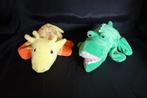 2 hema handpoppen giraffe en krokodil, Kinderen en Baby's, Ophalen of Verzenden, Gebruikt