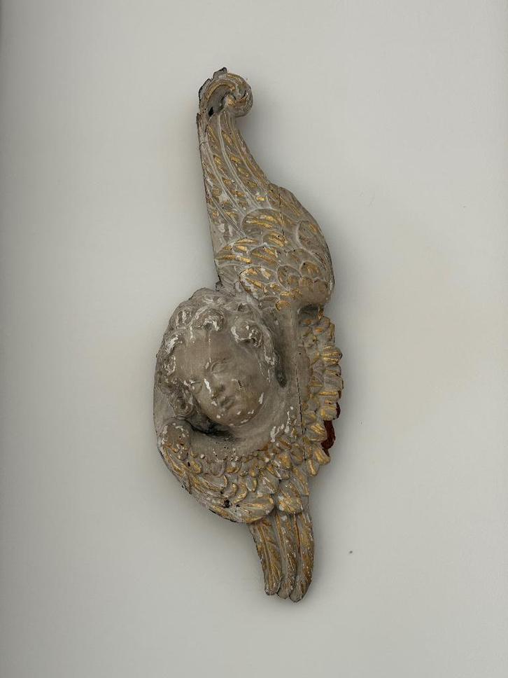 Ange mural sculpté en bois, XVII-XVIII ème, Antiquités & Art, Antiquités | Objets religieux, Enlèvement