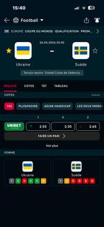 Billet a vendre Ukraine vs Suede, Tickets en Kaartjes, Sport | Voetbal, Overige typen, Twee personen, Maart