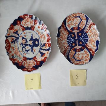 Plats ovales Imari (deux pièces) Porcelaine japonaise en bon
