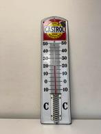 CASTROL oude emaille reclame thermometer, Verzamelen, Ophalen of Verzenden, Gebruikt, Reclamebord