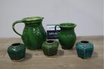 Mix Keramiek van 2 Groene Kannen & 3 Groene Gemberpotjes, Ophalen of Verzenden