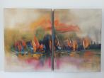 Magnifique peinture diptyque signée Wilkinson - 100x75, Ophalen