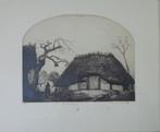 DIRK BAKSTEEN / HET VOGELKOOITJE / ZW-W ETS / 35x42cm KADER, Antiek en Kunst, Kunst | Litho's en Zeefdrukken, Ophalen of Verzenden