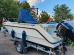 consoleboot met trailer 75 PK, Watersport en Boten, Ophalen, Gebruikt, 70 tot 120 pk, 3 tot 6 meter