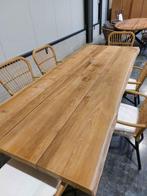Boomstam tuintafel in teakhout nu €1495, Ophalen, Nieuw, Rechthoekig, Teakhout