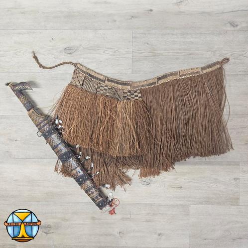 Antieke Asmat, Papua New Guinea grass skirt cache-sexe (palm, Dieren en Toebehoren, Overige Dieren-accessoires, Zo goed als nieuw