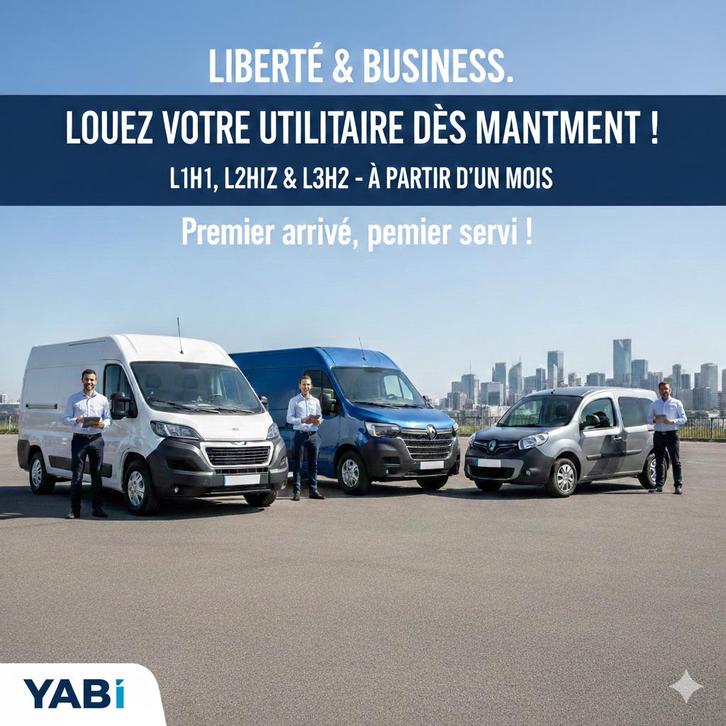 LOCATION UTILITAIRES  (L1H1, L2H2, L3H2) – MIN. 1 MOIS, Services & Professionnels, Location | Auto & Moto, Véhicule de déménagement ou Véhicule utilitaire