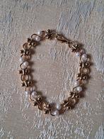 Goudkleurige armband met kleine witte parels, Ophalen of Verzenden
