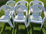 6 chaises de jardin en plastique blanc, Jardin & Terrasse, Chaises de jardin, Synthétique, Enlèvement