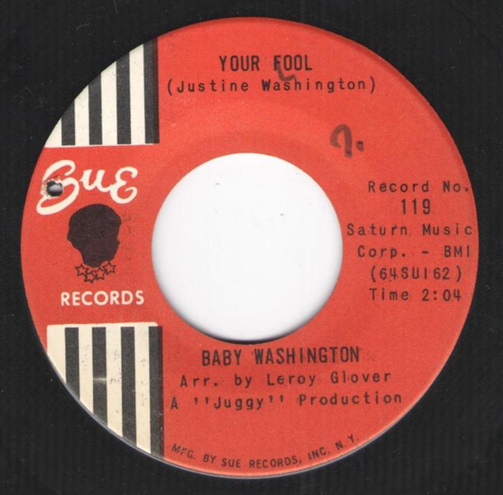 Baby Washington – Your Fool - Popcorn ' 7, CD & DVD, Vinyles Singles, Utilisé, Single, R&B et Soul, 7 pouces, Envoi