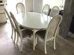 Eetkamertafel met stoelen, Gebruikt, 100 tot 150 cm, 200 cm of meer, Ophalen of Verzenden
