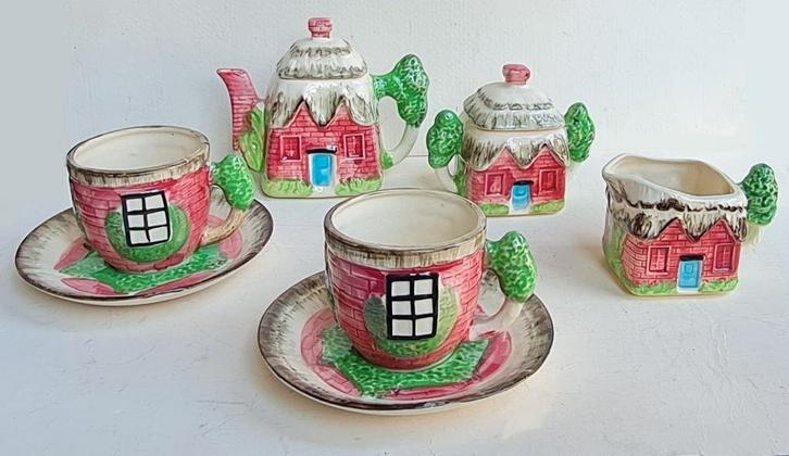 Vintage Otagiri Japans Cottage house 7 piece theesetje, Antiek en Kunst, Antiek | Servies compleet, Ophalen of Verzenden