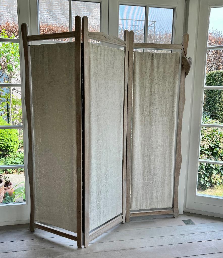 Uniek kamerscherm roomdivider vergrijsd hout eik landelijk, Huis en Inrichting, Woonaccessoires | Kamerschermen, Zo goed als nieuw