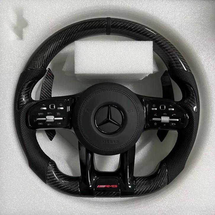 Mercedes carbon stuur compleet leer AMG zwart, Auto-onderdelen, Besturing, Mercedes-Benz, Nieuw, Ophalen of Verzenden
