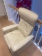 Kapot leder stoel, Huis en Inrichting, Ophalen, Eenpersoons, Leer, Wit leder