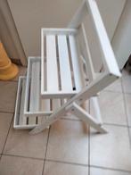 Wit houten etagere voor gebruik voor planten of badkamer, Ophalen, Zo goed als nieuw