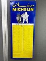 Michelin bandenspanningstabel 1969-1970, Ophalen of Verzenden, Zo goed als nieuw, Reclamebord