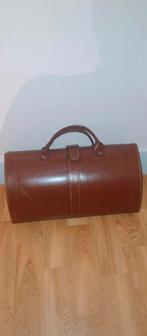 Vintage bruin-bruine leren doos, tas, aktetas, tas 40, Ophalen of Verzenden, Zo goed als nieuw, Leer