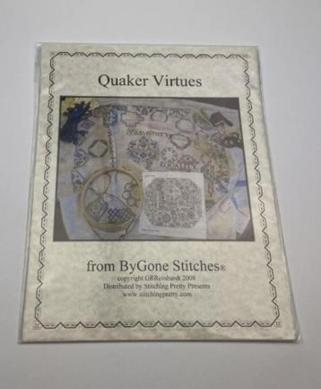 Patron original « QUAKER VIRTUES » de Gone Stitchers 2008, Enlèvement ou Envoi, Comme neuf, Broderies à la main, Patron