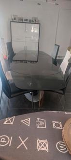 Callagaris eettafel met 6 stoelen., Huis en Inrichting, Tafels | Eettafels, Ophalen, Gebruikt, Glas