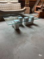 Design salontafel modulair glas en marmer, Ophalen, Gebruikt, Minder dan 50 cm, Rechthoekig
