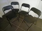 4 zwarte klapstoelen, Huis en Inrichting, Stoelen, Ophalen, Zo goed als nieuw, Zwart, Vier