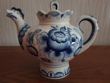 Koffiepot met 2 bekers - blauwwit porselein stijl Gzhel beschikbaar voor biedingen