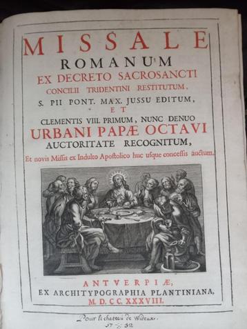 Missaal „Romanorum Ex Decreto Sacrosancti.  beschikbaar voor biedingen