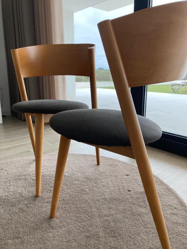 Designstoelen Spaans, Huis en Inrichting, Stoelen, Gebruikt, Twee, Hout, Bruin, Ophalen