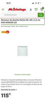 Tub de douche, Bricolage & Construction, Enlèvement ou Envoi, Comme neuf