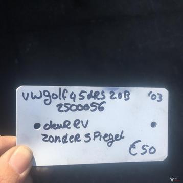 Vw Golf 4 2003  5drs 2.0 B Wagennr 2500056  Portier Rechtsvo beschikbaar voor biedingen