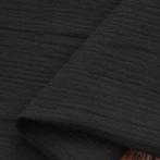 5749)138x50cm Double Gauze tetra zwart, Noir, Enlèvement ou Envoi, 30 à 200 cm, Coton