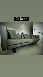 Zetel groen geborsteld leder, Huis en Inrichting, Ophalen, Zo goed als nieuw