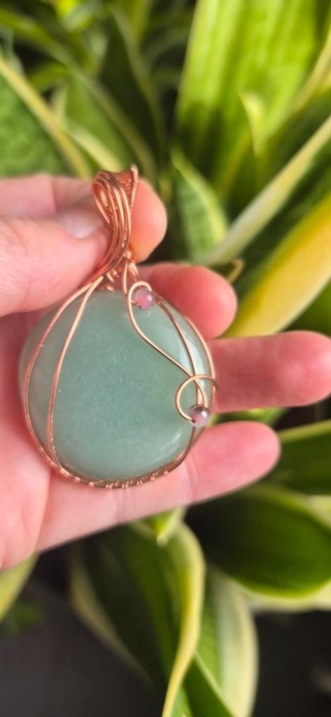 aventurijn edelstenen hanger juwelen kristallen sieraden, Handtassen en Accessoires, Kettinghangers, Nieuw, Hart, Ophalen of Verzenden