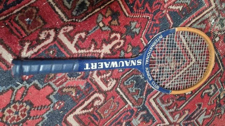 Raquette tennis bois snauwaert, Sports & Fitness, Tennis, Utilisé, Raquette, Enlèvement ou Envoi