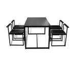Eetkamerset zwart: tafel + 4 stoelen, Huis en Inrichting, Tafels | Eettafels, Ophalen, Gebruikt