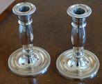 Paire bougeoirs flambeaux en Argent Plaqué Années 1950, Enlèvement ou Envoi, Argent