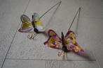 Tuindecoratie:  2 metalen vlinders, Ophalen of Verzenden, Zo goed als nieuw