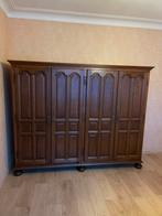 4 deurs kleerkast met lavabo en nachtkastje, Ophalen, Gebruikt, Eikenhout