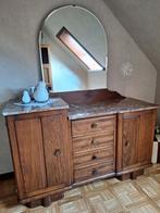 Commode met spiegel en 2 nachtkastjes met marmeren blad, Antiek en Kunst, Ophalen