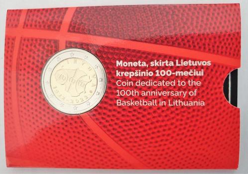 Litouwen 2 Euro 2022 Basketbal in Coincard, Postzegels en Munten, Munten | Europa | Euromunten, Losse munt, 2 euro, Verzenden