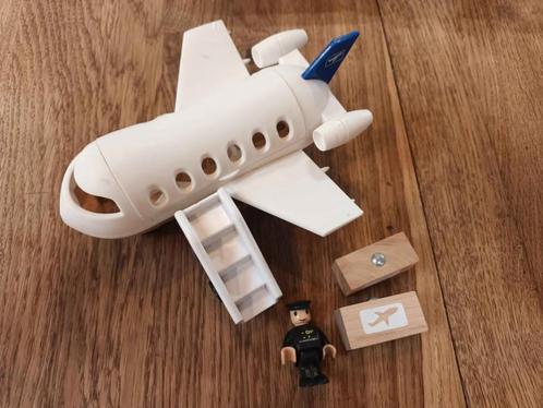 Avion en bois et personnage - compatible Brio, Kinderen en Baby's, Speelgoed |Speelgoedvoertuigen, Gebruikt, Ophalen