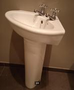 Lavabo/handwasser - incl.2 retro kranen, Ophalen, Zo goed als nieuw, Chroom, Wastafel