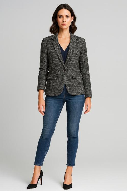 Essentiel Antwerp Blazer – Maat 36, Kleding | Dames, Jasjes, Kostuums en Pakken, Zo goed als nieuw, Jasje, Maat 36 (S), Grijs