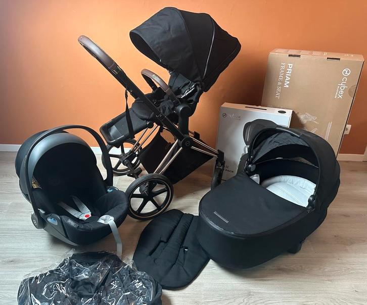 CYBEX Priam 3-in-1 Kinderwagen – Rosegold (+accesoires), Kinderen en Baby's, Kinderwagens en Combinaties, Zo goed als nieuw, Kinderwagen