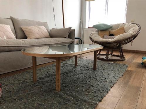 Table basse bois et verre, Huis en Inrichting, Stoffering | Tapijten en Vloerkleden, Zo goed als nieuw, Groen