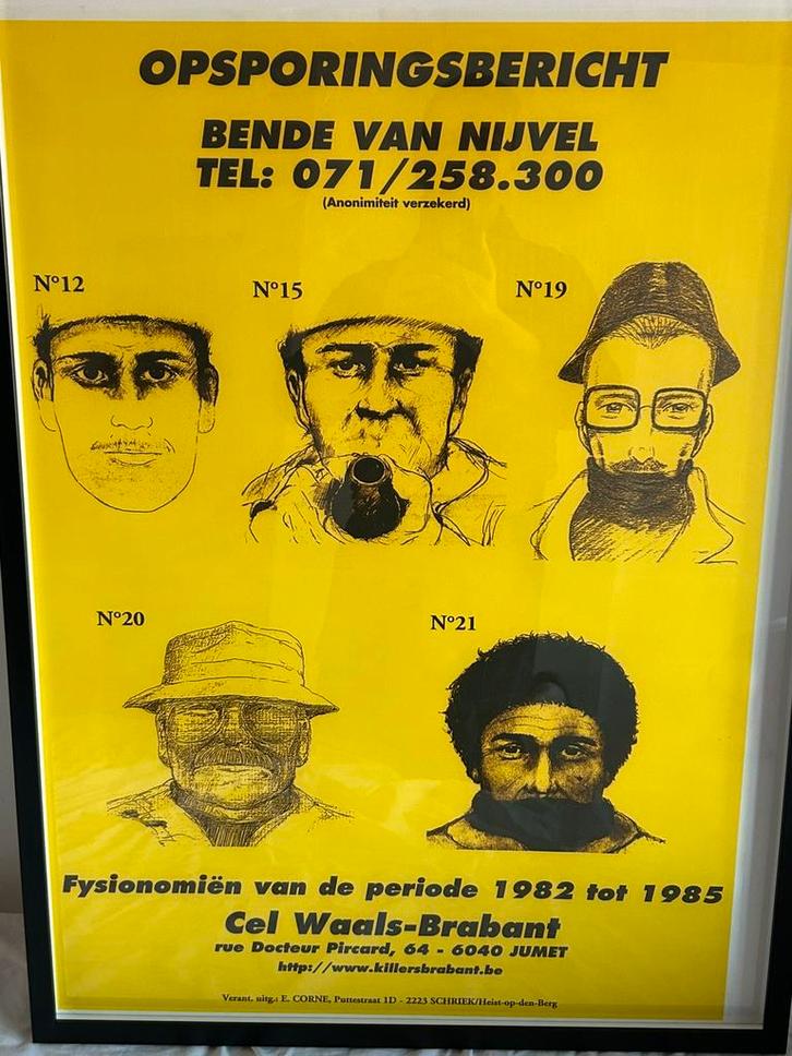 Affiche Bende van Nijvel in lijst, Verzamelen, Posters, Zo goed als nieuw, Overige onderwerpen, Deurposter of groter, Rechthoekig Staand